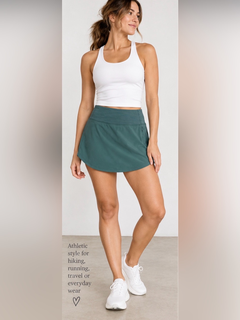 Outdoor Voices Women’s Athletic Hudson Skort in Forrest Green, Med, Pocket,